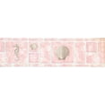 thumbnail image 2 of Concord Wallcoverings Wallpaper Border Nautical Pattern Sea Horse Shells for Bathroom , Pink Brown White , 7 Inches by 15 Feet MKB5095, 2 of 4