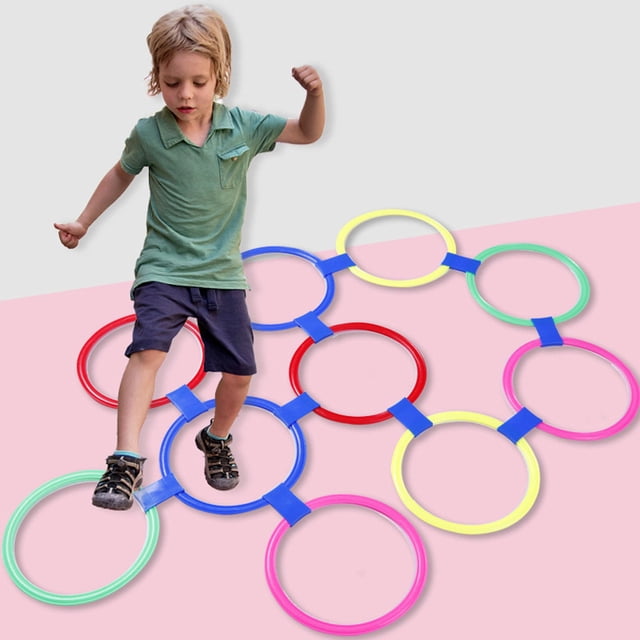 Juego de conectores de aros para Parque juguetes de entrenamiento para Ehuebsd niños y niñas aros de celosía de salto para Parque interior