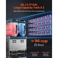 thumbnail image 2 of KFFKFF Commercial Slushy Machine, 12Lx2 Double Tank Frozen Drink Machine, 96 Cups Stainless Steel Margarita Smoothie Frozen Drink Maker, Slushie Maker for Home Party Restaurants Cafe Bars, 2 of 9