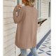 thumbnail image 4 of Mujer Abrigo Suéter Con Capucha Moda Frente Abierto Tejido Irregular Color Puro Mujer Cárdigan Casual Para Otoño Invierno Mujer Caqui M, 4 of 6