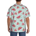 thumbnail image 3 of Balery Watermelon Camisa Casual de Manga Corta con Botones para Hombre, Texturizada, Estilo Cubano, para Playa, Verano-Small, 3 of 5