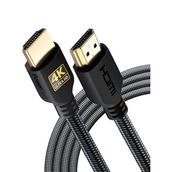 Cable HDMI PowerBear 4K de alta velocidad de 10 pies con conectores dorados