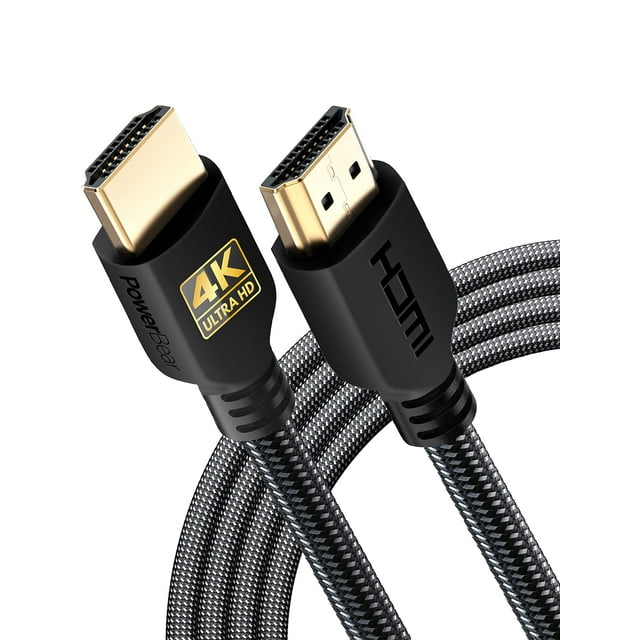 Cable HDMI PowerBear 4K de alta velocidad de 10 pies con conectores dorados