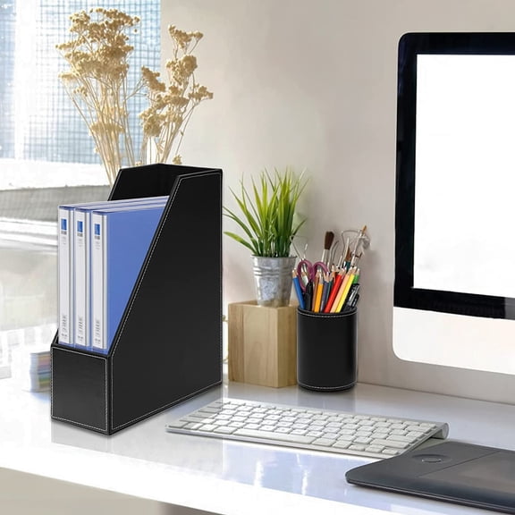 6 Piece Office Supplies Desk Accessories Set - Black