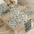 thumbnail image 2 of Ambesonne Yellow Grey Table Runner & Placemats, Zig Zag Triangles, Placemat 4 pcs + Runner 16"x90", Charcoal Grey Marigold, 2 of 2