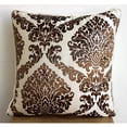 thumbnail image 4 of Pillow Cover, Brown Pillow Cases, Damask Pillow Cases, Pillow Covers 20x20 inch (50x50 cm), Floral Contemporary Pillow Covers, Square Burnout Velvet Pillows Cover - Damask Brown, 4 of 4