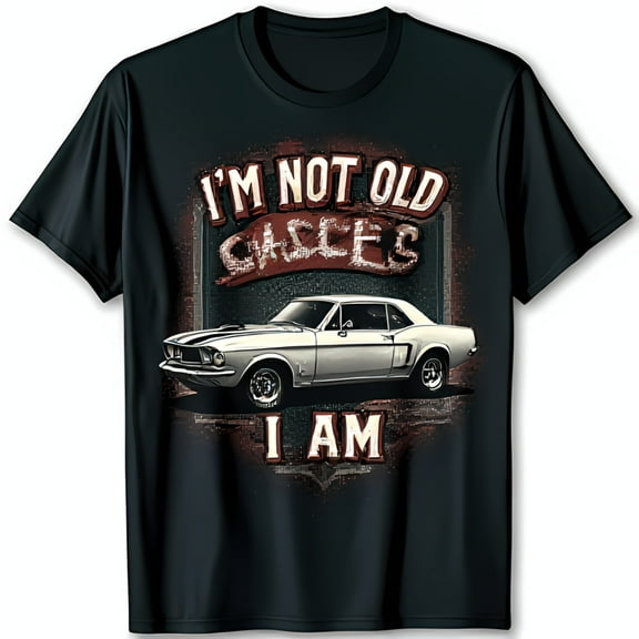 Vintage 1967 T-Shirt Classic Car Design on Black Tee I m Not Old I m Classic Graphic