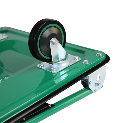 POWANLI Foldable Platform Truck, Push Dolly 660 LBS Weight Capacity, 360 Rolling, Folding Hand Truck for Luggage, Travel, Office, House (Green & Black) (35.4" x 24" x 34.6")