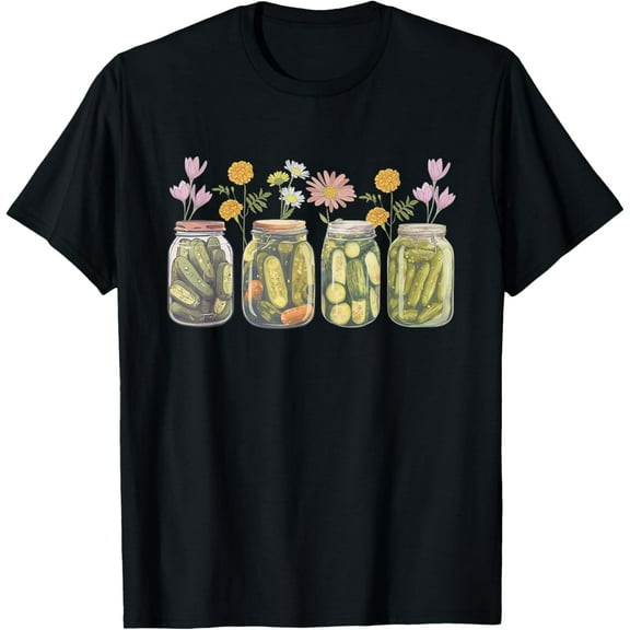 Vintage Canned Pickles Wildflower Canning Season Pickle Jar T-Shirt