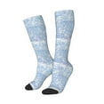 thumbnail image 2 of Fotbe White Bule Glitter print Women's Men's Novelty Crew Socks Cotton Socks Knee High Socks for Walking,Running,Nurses,Pregnancy, 2 of 9