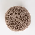 thumbnail image 5 of Haley Indoor Handcrafted Modern Fabric Weave Pouf, Light Brown, 5 of 6