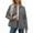 Gray, variant on Casual Quilted Coat for Women Lightweight Solid Long Sleeve Padded Cardigan Jackets Loose Warm Lapel Button Down Outwear No Hood Gray Medium