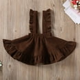 thumbnail image 2 of Toddler Baby Girls Corduroy Suspender Skirt Ruffle Hem Solid Color Sleeveless Strap Overall Dress, 2 of 6