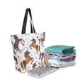 thumbnail image 2 of FORMRS Womens Canvas Tote Bag with Zipper Inner Pocket Shoulder Handbag, Rainbow Stars Pattern, 2 of 7