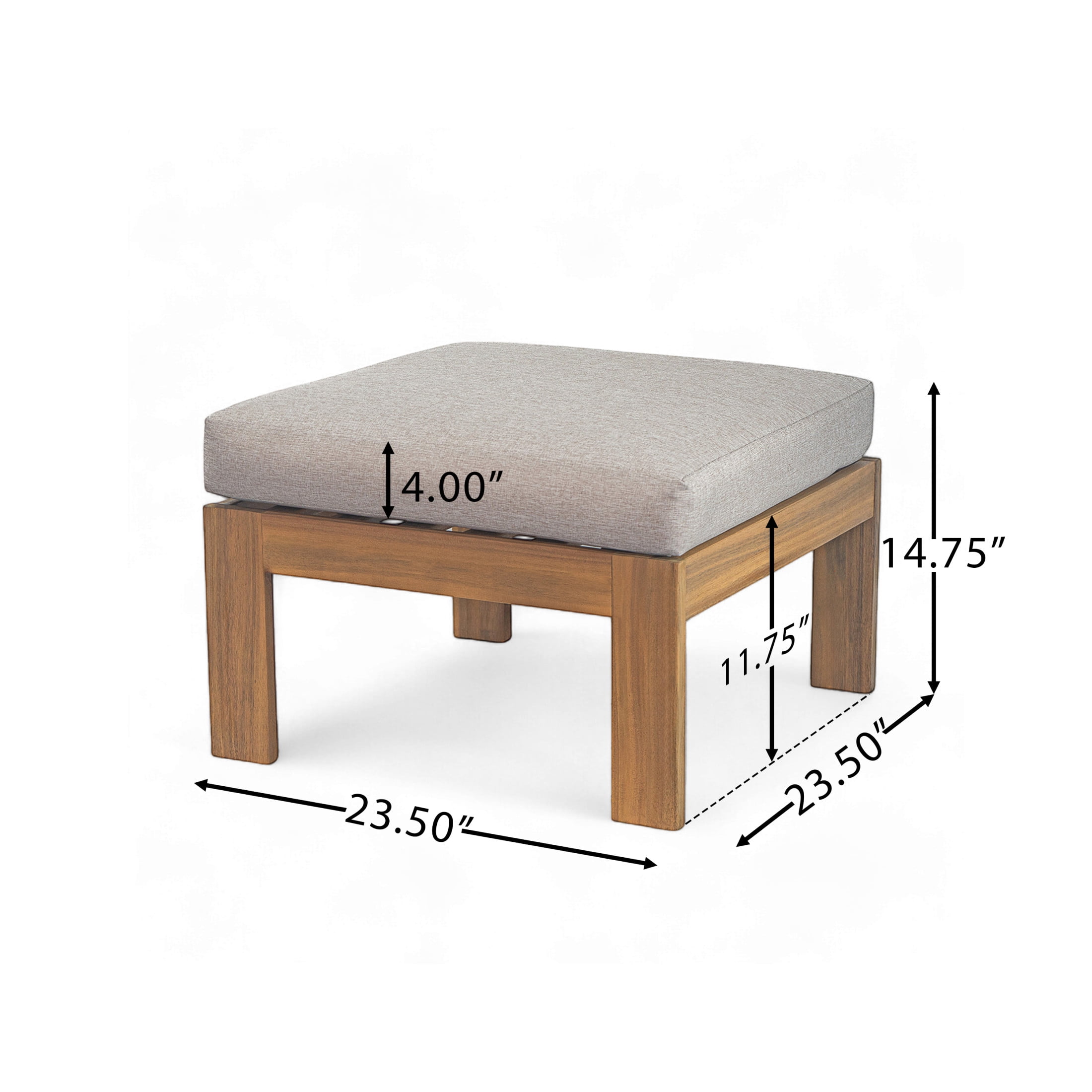 Christopher Knight Home 5-Piece Outdoor Sectional Wood Conversation Sofa Set with Light Gray Cushions