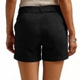 thumbnail image 3 of CIENVNSTG Low Rise Shorts for Women Tailored Trouser Fit Hem and Casual Stretch Comfort Running Shorts Workout Gym with Pockets Black 2XL, 3 of 7