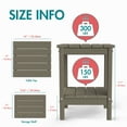 thumbnail image 4 of Hidpriva Set of 2 Adirondack Outdoor Side Table, 2-Tier HDPE Weather Resistant Patio End Table, Brown Wood Grain, 4 of 5