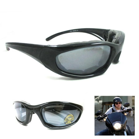 Clear/Yellow Foam-Padded Motorcycle Riding Glasses, 1 2 or 3 Pairs