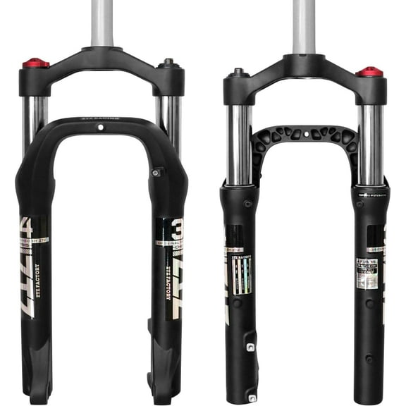 ZTZ 20 * 4.0 inch Fat Tire Oil Spring Suspension Fork - 100mm Travel, 135mm Spacing Hub, 9mm QR, Crown Lockout, Fat Tire Bike Front Fork, Fit for Snow Beach XC Mountain Bikes
