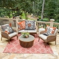thumbnail image 6 of DaShan Burnt Orange and Grey Pillow Cover 16x16 Set of 4,Dahlia Floral Cushion Cases for Couch Sofa Bed Home Decor, 6 of 6