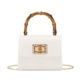 thumbnail image 1 of Women's Fashion Crocodile Pattern Small Square Bag - Bamboo Handle Design, 1 of 5