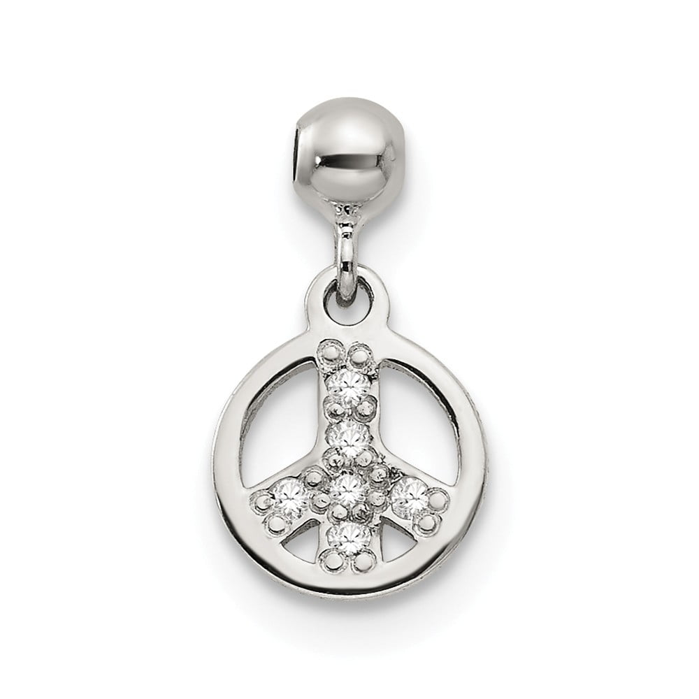 White Sterling Silver Charm Pendant Themed 12.5 mm 6.7