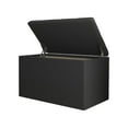 thumbnail image 5 of Home Design Arya Upholstered 30" Flip Top Storage Bench with Button Tufted Velvet Seat, Foam Padding, and Hidden Storage, Multi-Purpose Entryway or Bedroom Seating, Black, 5 of 6
