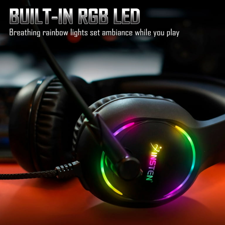 Gaming Headset with Mic Wired Over-Ear Headphones with
