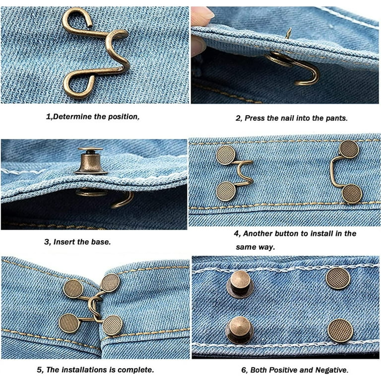 Adjustable Waist Buckle Extender, 2 Pairs Cute Bear Pants Clips for DIY  Clothes, Skirt, Pant, Jeans (White & Gray Blue)