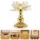 thumbnail image 2 of EeaseMX Candelabro de cristal con forma de loto, candelabro de oración para templo, suministro de Buda, 2 of 7
