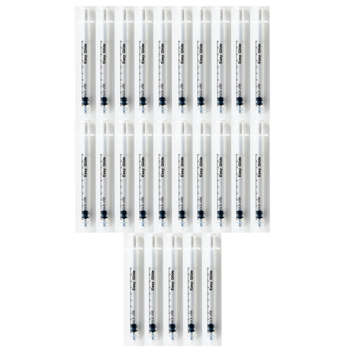 1CC Sterile Syringe Only with Luer Lock Tip 25 Syringes Without a