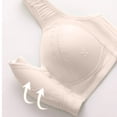 thumbnail image 4 of Zpanxa Plus Size Cotton Bra Front Closure Wire-Free Breathable Perforated Cup, 4 of 7