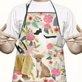 thumbnail image 2 of Chihuahua Dog and Flower Apron-Garden Aprons for Women with Pockets-Cotton Linen Waterproof Kitchen Cooking Gardening Aprons Adjustable for Kitchen,Cooking,BBQ and Salon 33x27 Inch, 2 of 5
