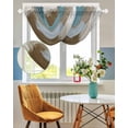 thumbnail image 3 of Waterfall Valances for Windows, Teal Blue Kitchen Sheer Valance Curtains, Brown White Minimalist Retro Smear Ombre Art Rod Pocket Elegant Swag Valances for Living Room Bedroom, 47.2"x38.5", 2 Panel, 3 of 8