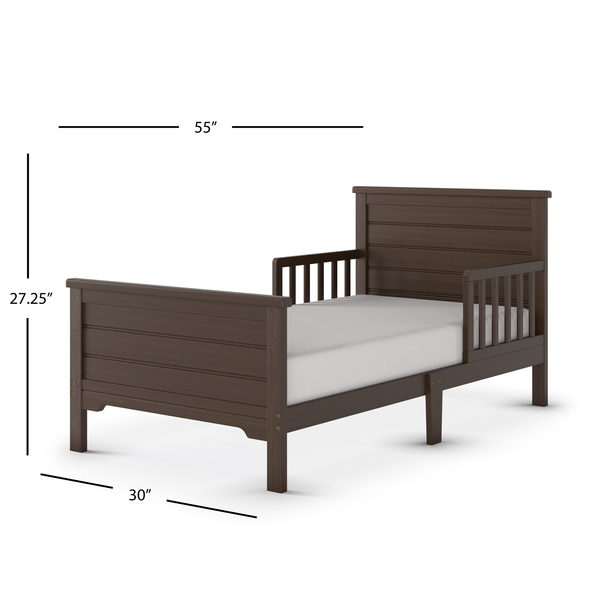 Child Craft Forever Eclectic Woodland Toddler Bed with Rails, Brushed Truffle