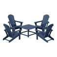 thumbnail image 2 of WestinTrends Malibu 5-Piece HDPE Adirondack Chair Outdoor Patio Square Table Conversation Set, Navy Blue, 2 of 15