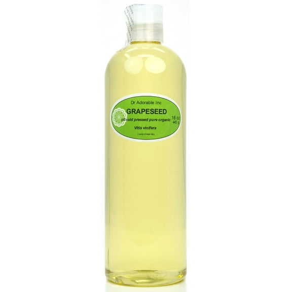 Dr Adorable - 16 oz - Grapeseed Oil - 100% Pure Organic Cold Pressed Natural Hair Skin