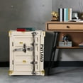 thumbnail image 6 of 19.6in Industrial End Table with Locker, Industrial Forge Metal Locker Side Table, Concealment Gun Metal Furniture, Container Cabinet for Tool Room Garage Storage(White), 6 of 9