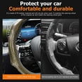 thumbnail image 3 of Non-Slip Leather Carbon Fiber Steering Wheel Cover, 14.5-15 Inches Universal Fit for Cars & Trucks, Breathable Auto Interior Protective Accessory, 3 of 12