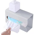 thumbnail image 3 of Dispensador de toallas de papel blanco montado en la pared, tapa de caja para pañuelos de papel rectangular, soporte para papel de cocina autoadhesivo, 1 unidad, 3 of 5