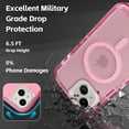 thumbnail image 2 of For iPhone 11 Magsafe Case, Transparent Phone Case Compatible with MagSafe, Triple Layer Magnetic Charging Case, Heavy Duty Shockproof and Drop-Proof Phone Case, Crystal Pink, 2 of 7