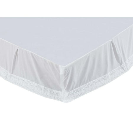 Crochet Tailored Split Corner Bedskirt - Marshmallow White Farmhouse Bedding Adelia Cotton Split Corners Tailored Cambric Solid Color King Bed Skirt