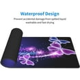 thumbnail image 4 of Glowing Butterfly Extended Mouse Pad 31.5x11.8 Inch XL Purple Pink Butterflies Non-Slip Rubber Base Large Gaming Mousepad Stitched Edges Waterproof Keyboard Mouse Desk Pad for Office Home, 4 of 6