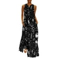thumbnail image 2 of Celestial Space Print Dress Black White Night Club Maxi Dress Street Style Bohemia Long Dresses Female Design Oversized Clothing, 2 of 7