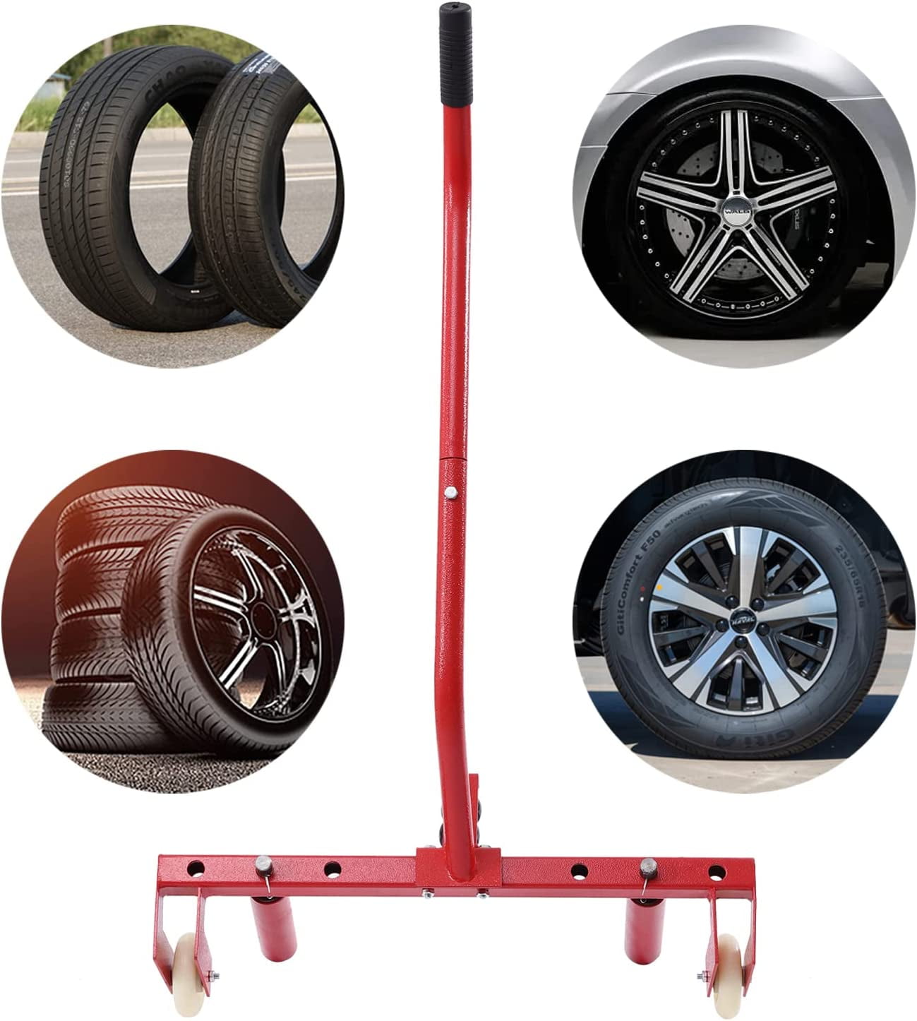 Miumaeov Multifunctional Tire Cart Heavy Duty Adjustable Wheel Dolly