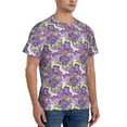 thumbnail image 4 of Yiaed Violets Flowers Print Mens Short Sleeve Tight Fit T-Shirt, Crewneck Casual Tee-Large, 4 of 5