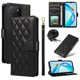thumbnail image 1 of For Honor X5b X5b Plus Wallet Case Rhombus Leather Phone Cover - Black, 1 of 5