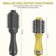 DAN Nano Titanium Hair Dryer Brush Dual Voltage Travel Blow Dryer Brush,Mini Oval Hot Air Brush,2 inch One Step Hair Volumizer Straightener