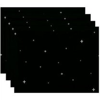 Simply Daisy 18" x 14" Shining Stars Holiday Geometric Print Placemats, Set of 4