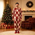 thumbnail image 2 of Shadoumai Family Christmas Pajamas Matching Sets Xmas PJs Holiday Family Sets Sleepwear Pjs Cute Santa Graphic Print Pj Outfits Long Sleeve Tops and Plaid Pant Sets, 2 of 8